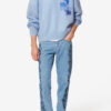 Drany Zweifarbiger Mohairpullover mit Logo