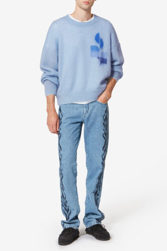 Drany Zweifarbiger Mohairpullover mit Logo