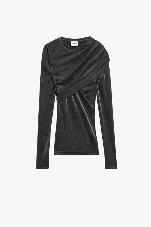 Dressi Jersey-Oberteil mit Lurex-Drapierung Dressi Jersey-Oberteil mit Lurex-Drapierung