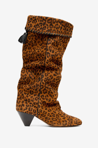 Elita Drapierte Wildleder-Stiefel aus Kalbsleder