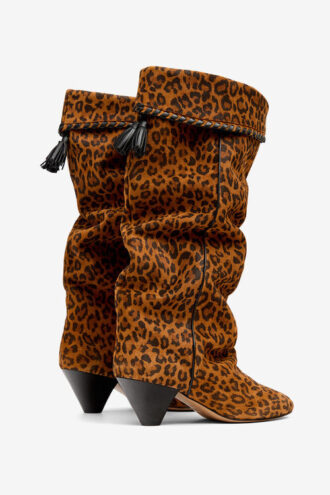 Elita Drapierte Wildleder-Stiefel aus Kalbsleder