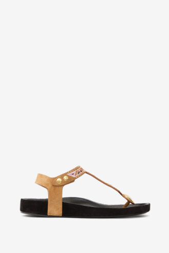 Enore Bestickte Ledersandalen