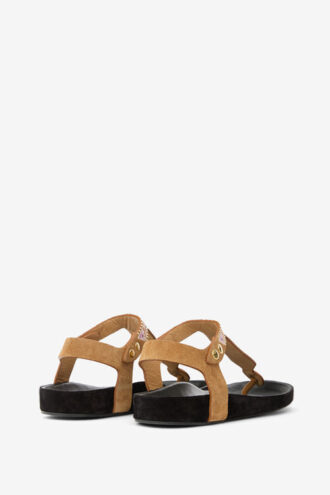 Enore Bestickte Ledersandalen
