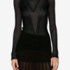 Feryelle Spitzen-Patchwork-Strickpullover