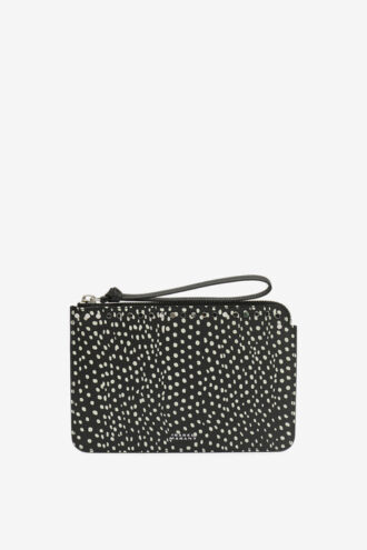 Flache Clutch-Tasche aus bedrucktem Leder