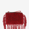 Flache Clutch-Tasche aus Leder mit Fransen Flache Clutch-Tasche aus Leder mit Fransen