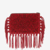 Flache Clutch-Tasche aus Leder mit Fransen Flache Clutch-Tasche aus Leder mit Fransen