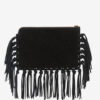 Flache Clutch-Tasche aus Leder mit Fransen Flache Clutch-Tasche aus Leder mit Fransen