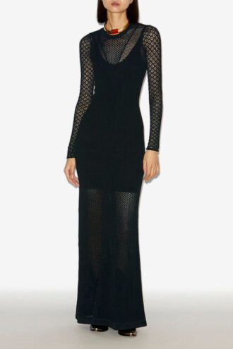 Florie Spitzen-Patchwork-Strickkleid