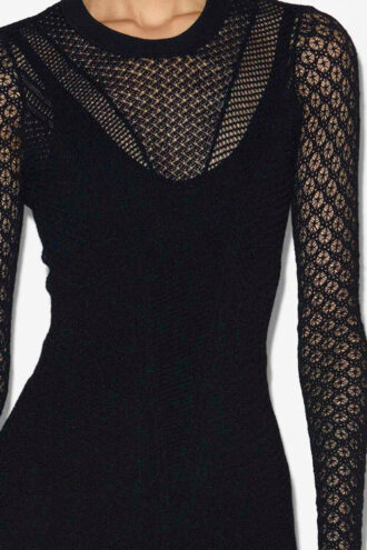 Florie Spitzen-Patchwork-Strickkleid