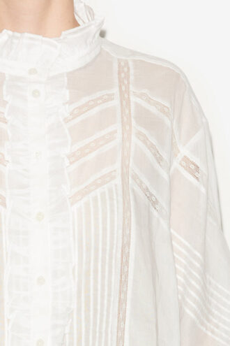 Gaia Bluse aus einfarbigem Baumwollvoile Gaia Bluse aus einfarbigem Baumwollvoile