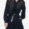 Gaia Bluse aus einfarbigem Baumwollvoile Gaia Bluse aus einfarbigem Baumwollvoile