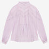 Gelma Bluse aus einfarbigem Baumwollvoile und Spitze Gelma Bluse aus einfarbigem Baumwollvoile und Spitze