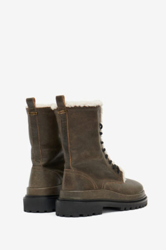 Ghiso Lederstiefel mit Fellfutter