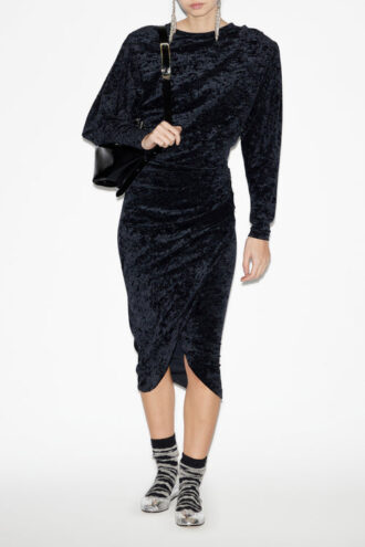 Hadley Midi-Kleid aus gerafftem Samt