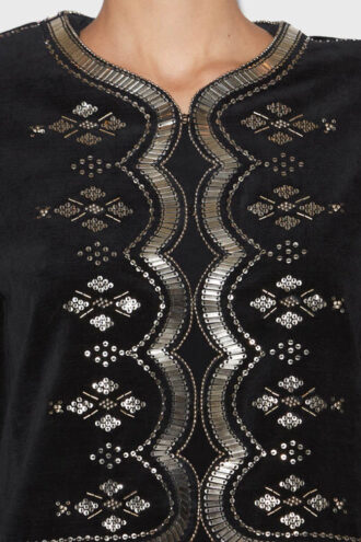 Hady Kurze bestickte Samtjacke