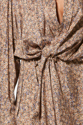 Harmony Blütenmuster-Seidenjacquard-Hemdkleid
