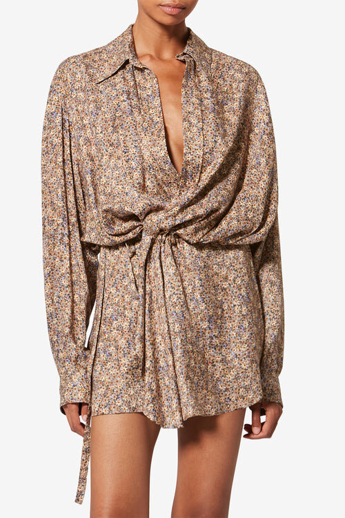 Harmony Blütenmuster-Seidenjacquard-Hemdkleid Harmony Blütenmuster-Seidenjacquard-Hemdkleid