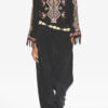 Hectorina Hose aus technischem Stoff mit Raffungen