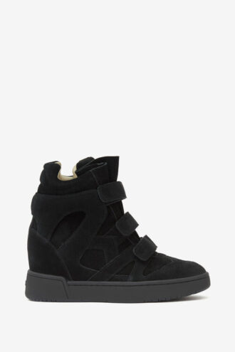 High-Top-Sneakers mit Keilabsatz aus Leder
