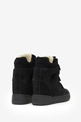 High-Top-Sneakers mit Keilabsatz aus Leder