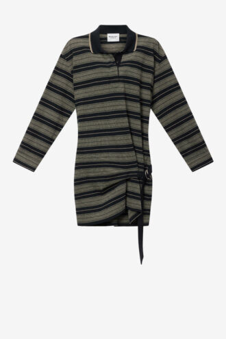 Isea Gestreiftes Polo-Kleid aus Baumwollpiqué