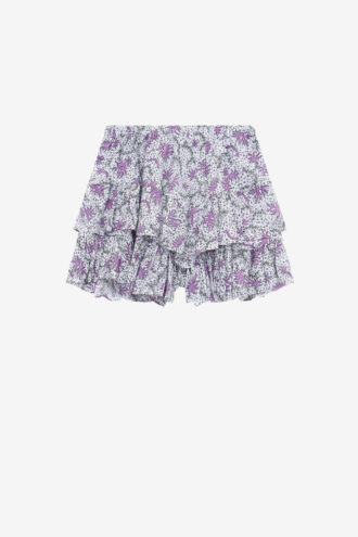 Jocadia Shorts mit Rüschen aus bedrucktem Baumwollvoile