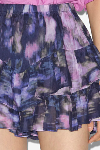 Jocadia Shorts mit Rüschen aus bedrucktem Baumwollvoile