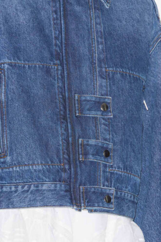 Julie Kurze Jacke im Workwear-Stil aus einfarbigem Denim