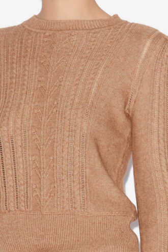 Kalyn Taillierter Pullover aus Baumwolle und Wolle