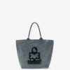 Kleine Yenky-Tasche aus verblasstem Baumwollstoff mit Logo