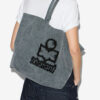 Kleine Yenky-Tasche aus verblasstem Baumwollstoff mit Logo