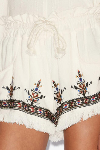 Kriss Bestickte Gazeshorts