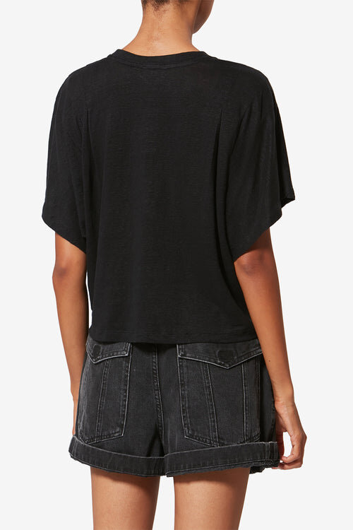 Kyanzae Leinen-T-Shirt mit Logo Kyanzae Leinen-T-Shirt mit Logo