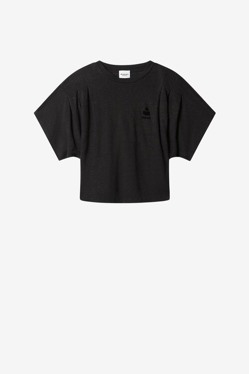 Kyanzae Leinen-T-Shirt mit Logo Kyanzae Leinen-T-Shirt mit Logo