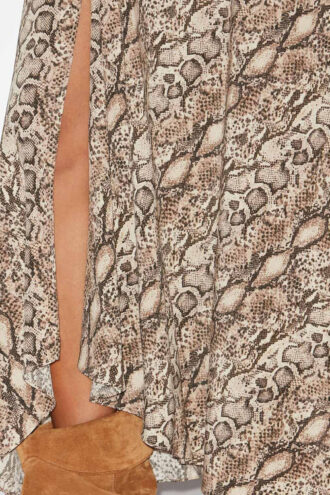Langer Seidenrock mit Sakura-Print