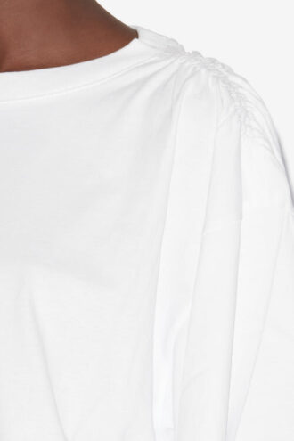 Laurea Kurzes einfarbiges Baumwoll-T-Shirt
