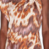 Leany Asymmetrisches Jersey-T-Shirt-Kleid mit Wasserfarben-Print