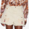 Lesia Kurze bestickte Jeansshorts Lesia Kurze bestickte Jeansshorts
