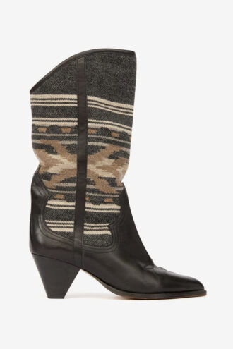 Lijita Leder- und Jacquard-Cowboystiefel