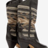 Lijita Leder- und Jacquard-Cowboystiefel Lijita Leder- und Jacquard-Cowboystiefel