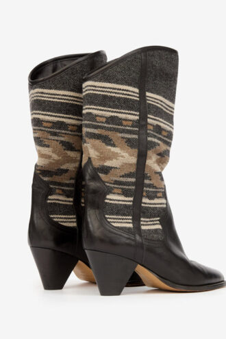 Lijita Leder- und Jacquard-Cowboystiefel