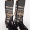 Lijita Leder- und Jacquard-Cowboystiefel Lijita Leder- und Jacquard-Cowboystiefel