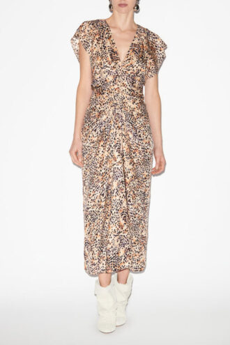 Lyndsay Bedrucktes Midikleid mit Raffungen