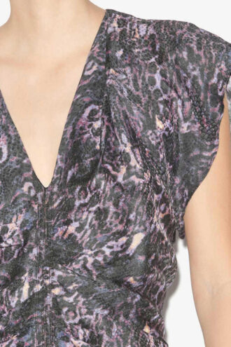 Lyndsay Bedrucktes Midikleid mit Raffungen