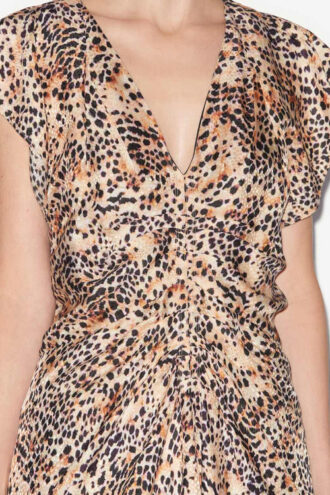 Lyndsay Bedrucktes Midikleid mit Raffungen
