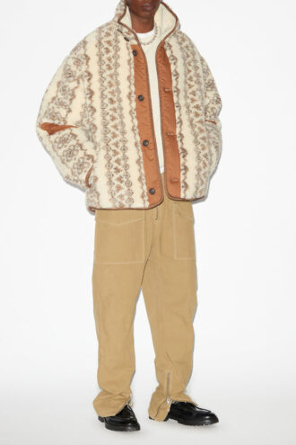Madeo Wende-Mantel im Shearling-Stil mit Print
