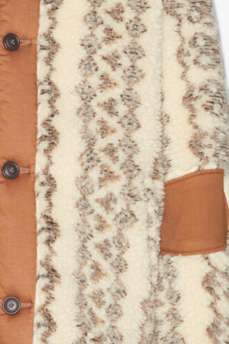 Madeo Wende-Mantel im Shearling-Stil mit Print