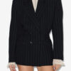 Maia Tennisstreifen-Anzugjacke mit Gürtel Maia Tennisstreifen-Anzugjacke mit Gürtel