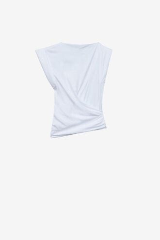 Maisan Drapiertes Kurzarm-T-Shirt